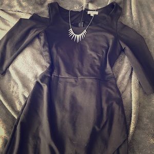 JustFab Cold Shoulder Splice Dress LBD, NWOT